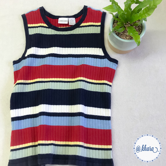 Cherokee Multi-Color Striped Sleeveless Sweater - Picture 7 of 7
